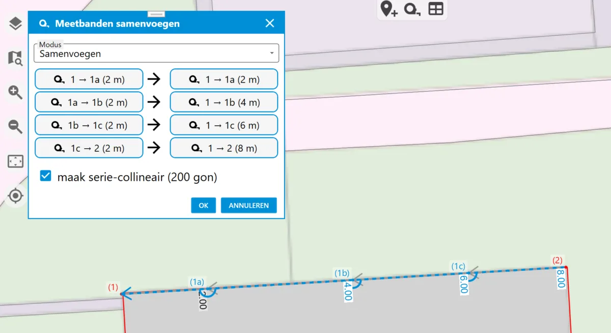 Meetbanden samenvoegen 2